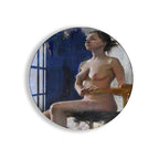 Abstract Nude Glass Wall Art – Modern Artistic Female Figure Painting