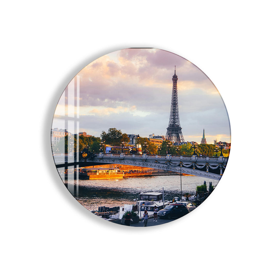 Paris Eiffel Tower Glass Wall Art – Stunning Cityscape Poster for Modern Interiors