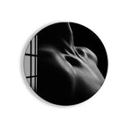 Erotic Male Nude Glass Wall Art – Sensual Black and White Body Decor