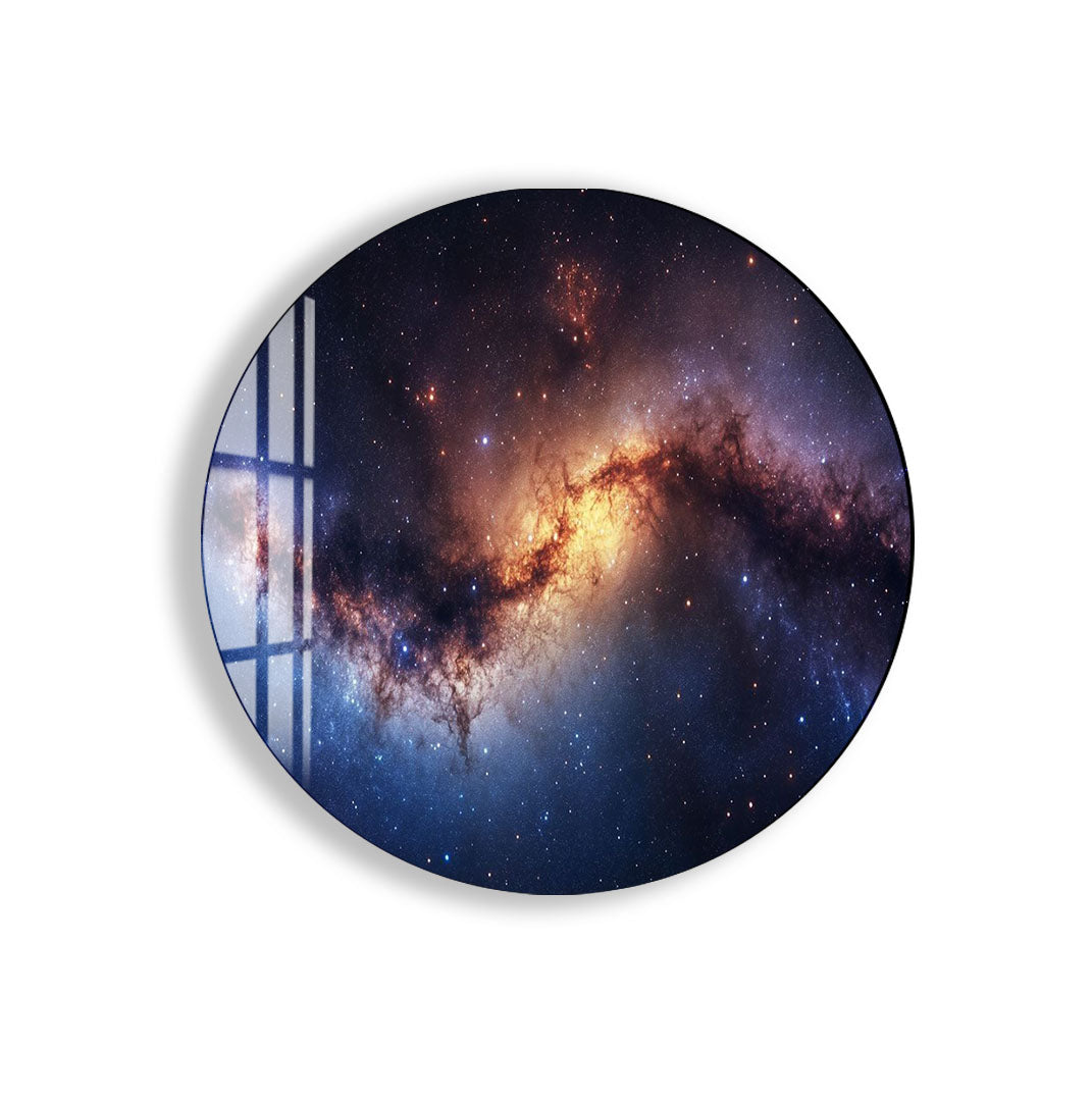 Galaxy Nebula Glass Wall Art – Stunning Cosmic Space Poster for Modern Interiors