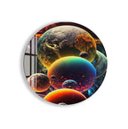 Colorful Planets Glass Wall Art – Epic Space Universe Poster for Modern Interiors