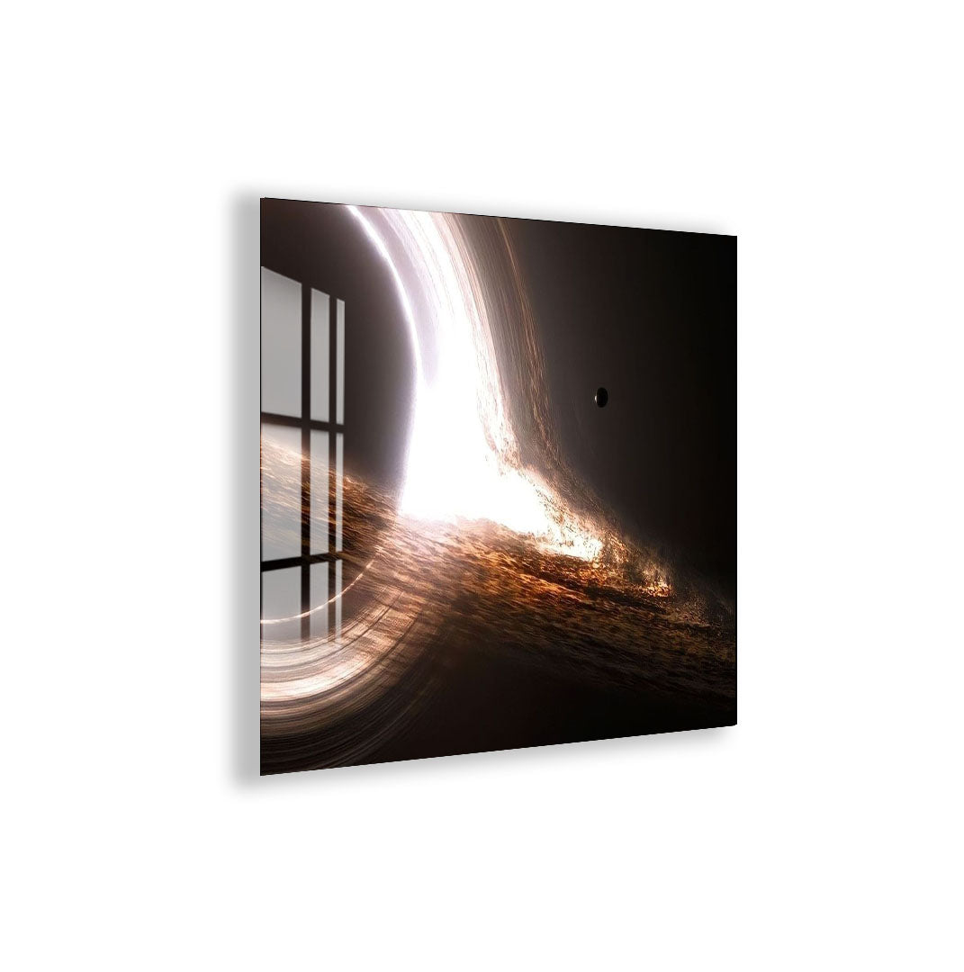 Black Hole Glass Wall Art – Epic Space Phenomenon Poster for Modern Interiors