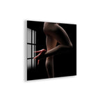 Erotic Legs Glass Wall Art – Sensual High Heels Nude Silhouette Decor